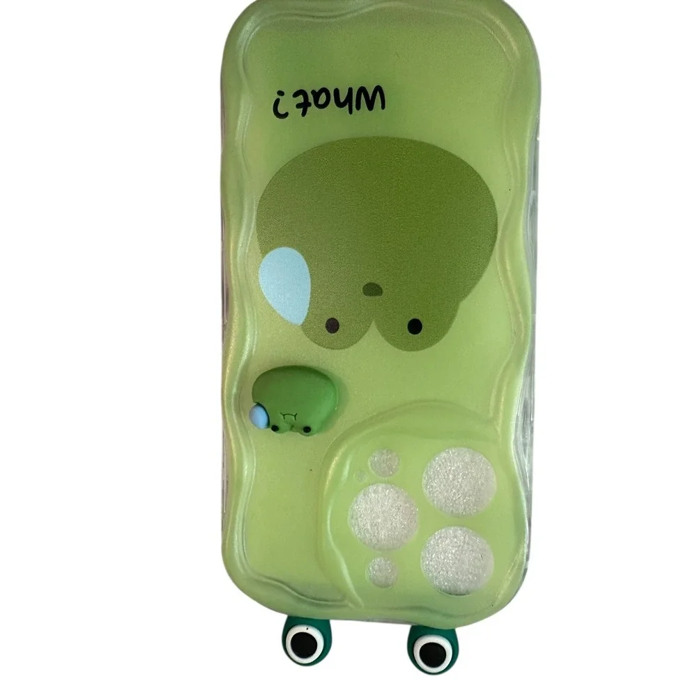 Cute Green Frog iPhone 15 Pro Cell Phone Case‎ Cover Novelty Fun
